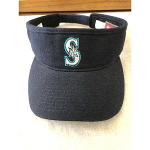 VINTAGE Seattle Mariners Visor Hat MLB Baseball Blue Embroidered Mens 90s OSFA